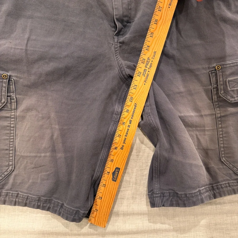 Duluth Trading Co Flex Fire Hose Cargo Shorts Mens 46 Gray Workwear Cotton